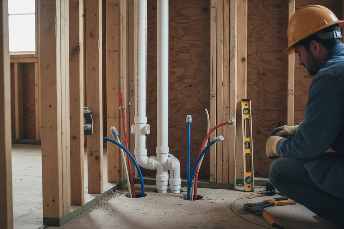 Drain and supply rough-in during Garbage Disposal Repair in Newburgh